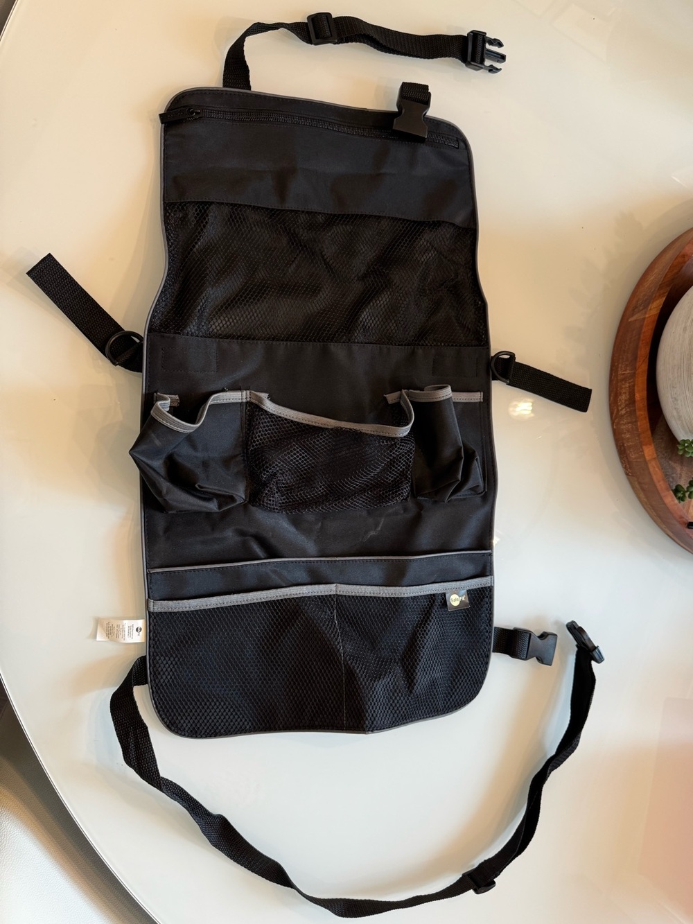 Black Stroller or Car Backseat Organizer with Multiple Pockets